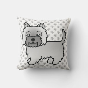 Coussin Térrier Cairn Gris Chien de Dessin Animé Mignon