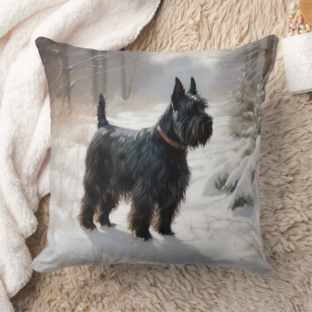 Coussin Terrier Écossais Laissez-le Neiger Noël (Couverture)