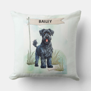 Coussin Térrier Kerry Blue Aquarelle Personnalisé 