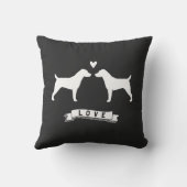 Coussin Terriers de Jack Russell aiment (Verso)