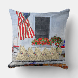 Coussin Terriers écossais Wheaten patriotiques