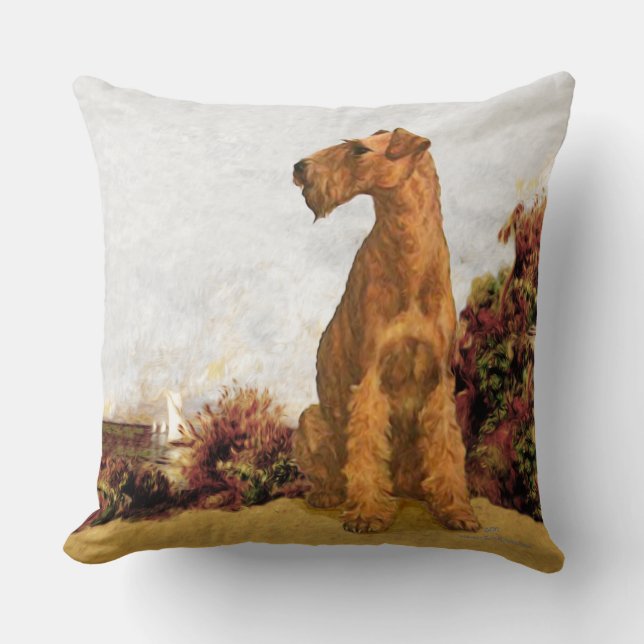 Coussin Terrrier Irlandais Bord de Mer (Recto)