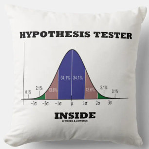 Coussin Tester d'hypothèse à l'intérieur (Humour de courbe