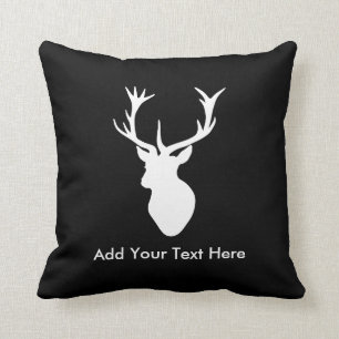 Coussin Tête blanche de mâle avec des andouillers