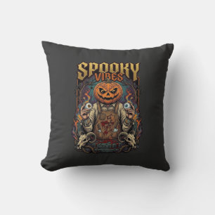 Coussin Tête de citrouille d'Halloween de Vires effrayants