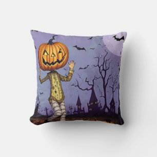 Coussin Tête de Citrouille vintage Halloween Jack O' Lante