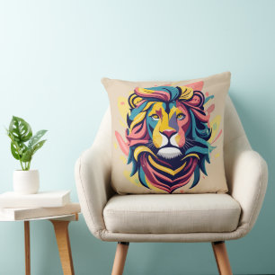 Coussin Tête de lion Abstraite