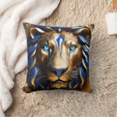 Coussin Tête de lion bleu et or, (Couverture)