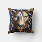Coussin Tête de lion bleu et or, (Verso)