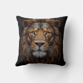Coussin Tête de lion en mosaïque majestueuse (Verso)