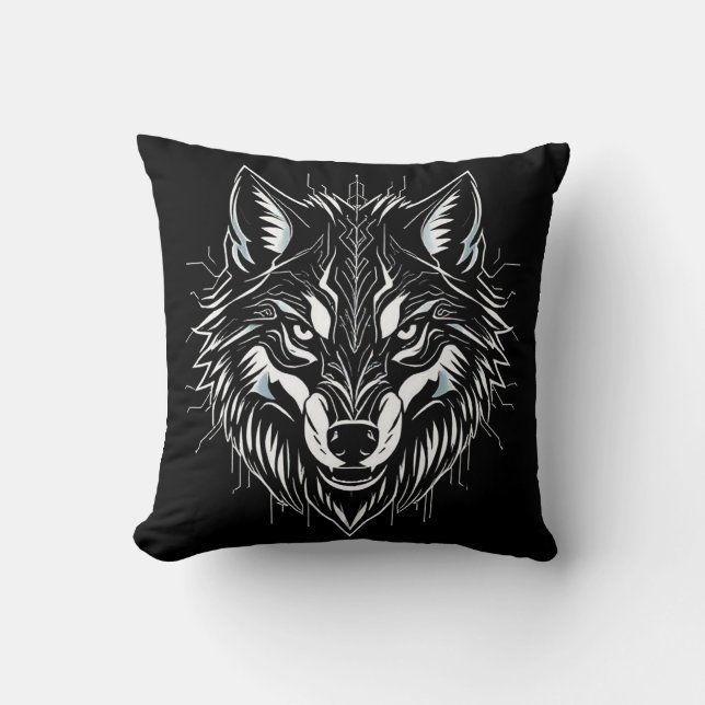Coussin Tête de loup art (Recto)