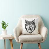 Coussin Tête de loup de face (Chaise)