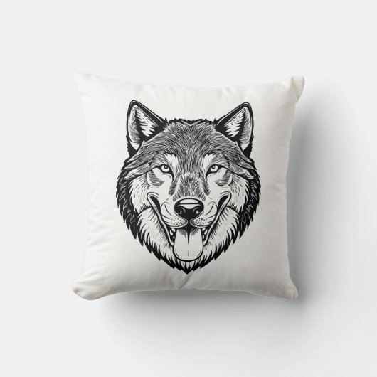 Coussin Tête de loup de face (Recto)