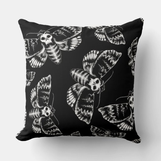 Coussin Tête de mort Hawkmoth gothique (Recto)