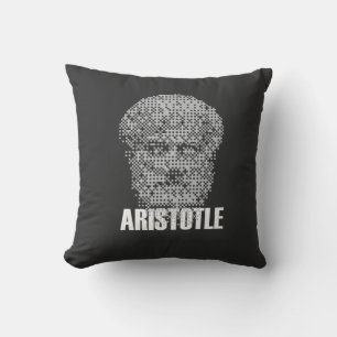 Coussin Tête de mosaique pixelisée d'Aristote
