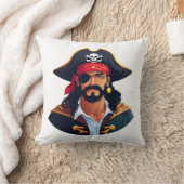 Coussin Tête de pirate avec chapeau de marin et cache-œil (Couverture)