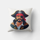 Coussin Tête de pirate avec chapeau de marin et cache-œil (Verso)