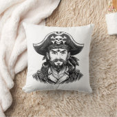 Coussin Tête de pirate avec chapeau de marin et cache-œil (Couverture)