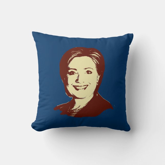 COUSSIN TÊTE DE ROUGE DE HILLARY CLINTON (Recto)