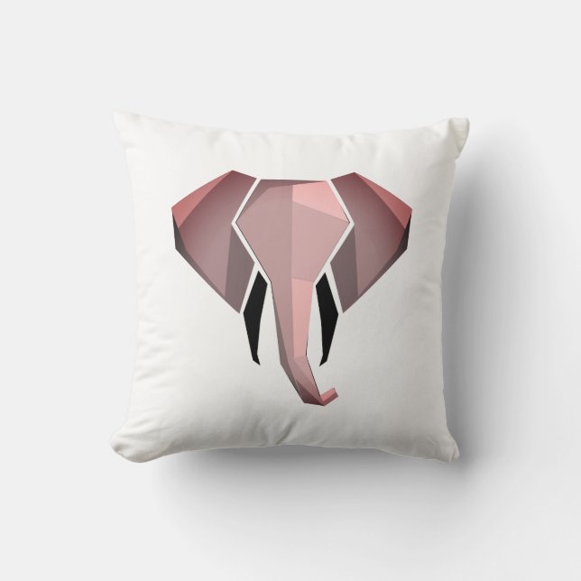 Coussin Tête d'éléphant géométrique à formes simples  (Recto)