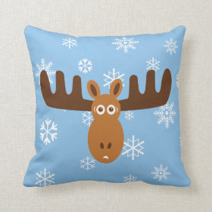 Coussin Tête d'orignal_Bois de cerf en glaçon
