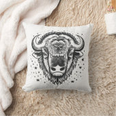 Coussin Tête d'un grand bison à cornes (Couverture)