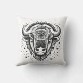 Coussin Tête d'un grand bison à cornes (Verso)