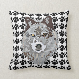 Coussin Tête stylisée de loup