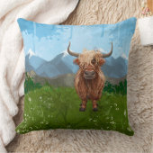 Coussin Têtes mignonnes et Queues Vache Highland (Couverture)