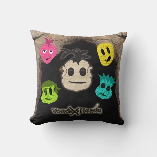 Coussin Têtes vaudou ~ Grotte (Recto)