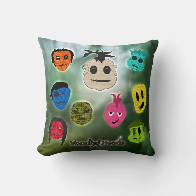 Coussin Têtes vaudou ~ Marais (Recto)
