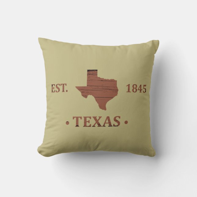 Coussin Texas cartographie l'état étoile solitaire (Recto)