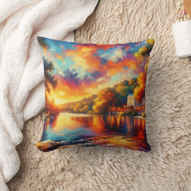 Coussin "Texas Hill Country : River Sunset" (Couverture)