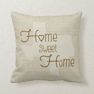 Coussin Texas-Home Sweet Home nom personnalisé à l'allur