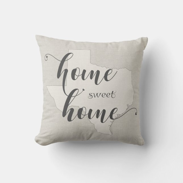 Coussin Texas - Maison Sucrée burlap-look (Recto)