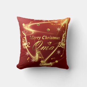 Coussin texte de noël golden oma