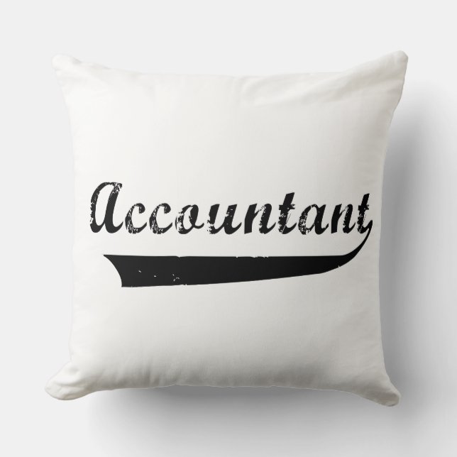 Coussin Texte de style sportif pour comptable (Recto)