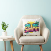 Coussin Texte d'été - Conception de lunettes de soleil d'é (Chaise)