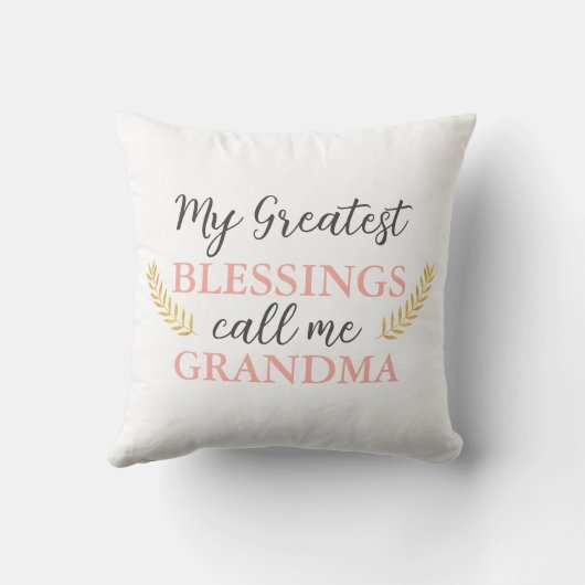 Coussin Texte du devis de grand-mère sur mesure (Verso)