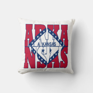 Coussin Texte du drapeau de l'État de l'Arkansas