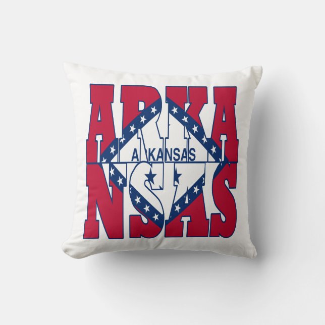 Coussin Texte du drapeau de l'État de l'Arkansas (Recto)