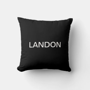 Coussin Texte éditable moderne   Noir & Blanc