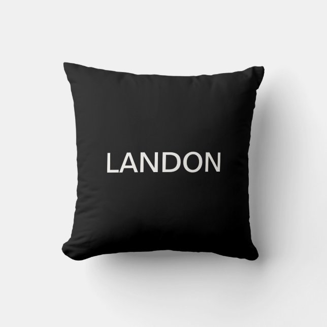 Coussin Texte éditable moderne | Noir & Blanc (Recto)
