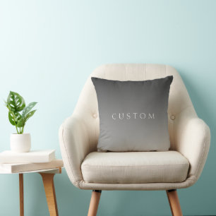 Coussin Texte élégant sur un dégradé ombré gris simple mod