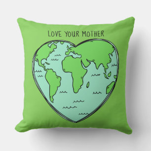 Coussin Texte et couleur personnalisés Earth Love lance de