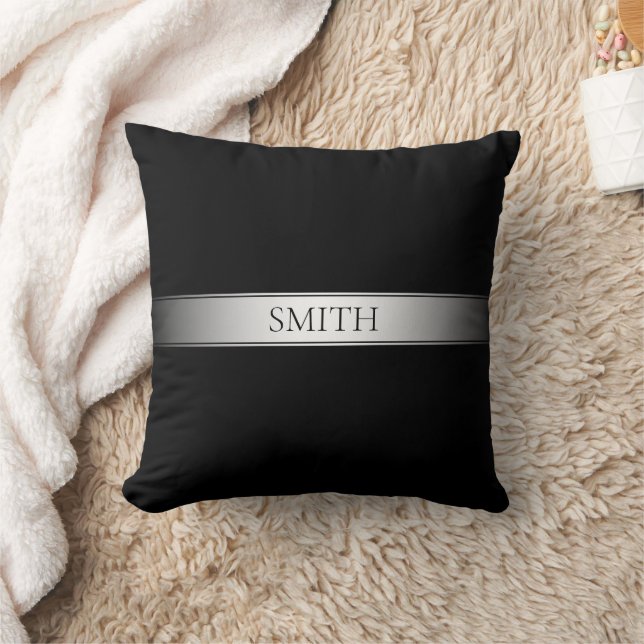 Coussin Texte et couleurs modifiables | Rayure de dégradé  (Couverture)