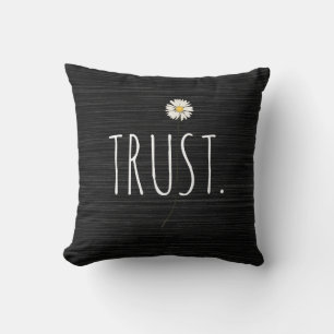 Coussin Texte et marguerite de la FIDUCIE