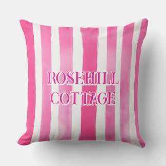 Coussin Texte modifié par bandes roses chaudes