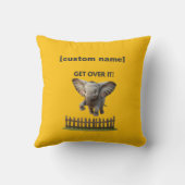 Coussin Texte ou nom personnalisé Flying Elephant (Verso)