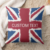 Coussin Texte personnalisé British Union Jack Drapeau Art (Couverture)